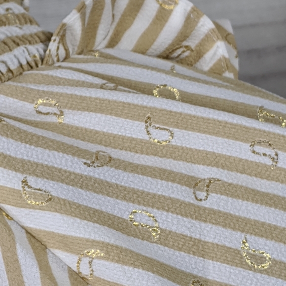 NWT MICHAEL KORS Khaki/White Stripe Top Sz S - Picture 10 of 14